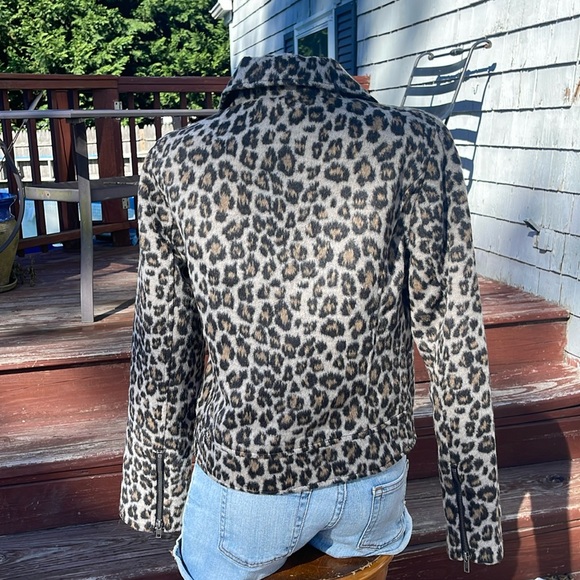 Cupcakes and Cashmere Wool Blend Leopard Print Sz Small Zippered lined Jacket - Picture 6 of 11